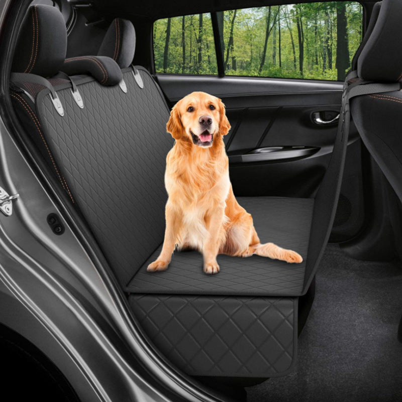 Dog Car Seat Hammock – Waterproof Back Seat Cover for Dogs with Safety Belt & Storage Pockets