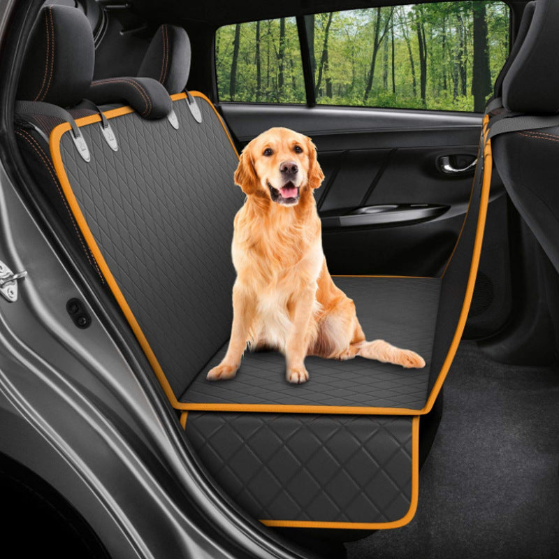 Dog Car Seat Hammock – Waterproof Back Seat Cover for Dogs with Safety Belt & Storage Pockets