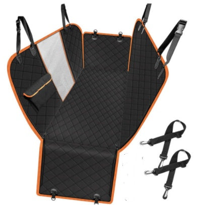 Dog Car Seat Hammock – Waterproof Back Seat Cover for Dogs with Safety Belt & Storage Pockets