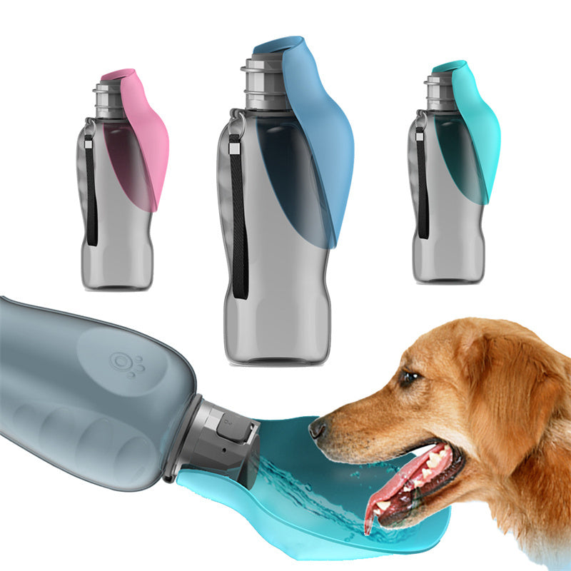 Portable Pet Water Bottle with Foldable Bowl – Leak-Proof Travel Dispenser for Dogs & Cats