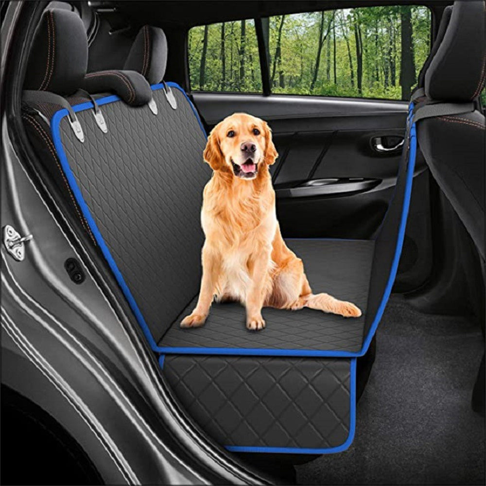 Dog Car Seat Hammock – Waterproof Back Seat Cover for Dogs with Safety Belt & Storage Pockets
